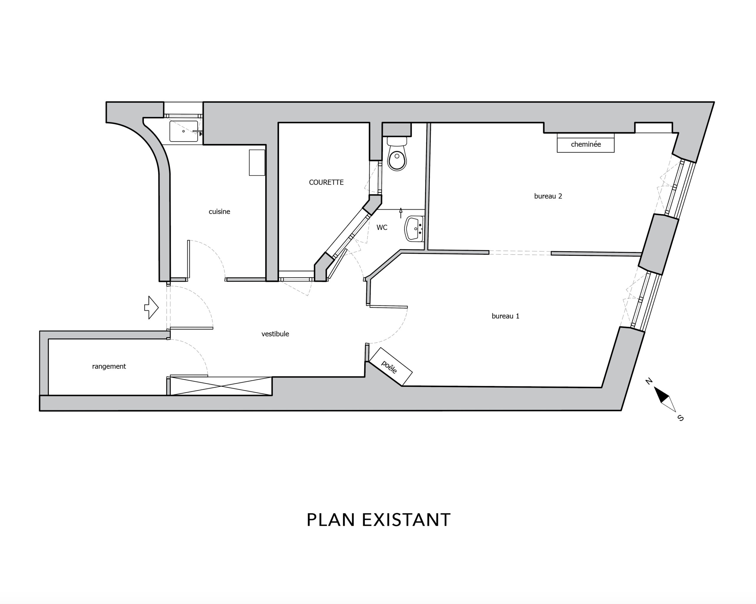 plan architecture ; plan appartement ; plan avant après